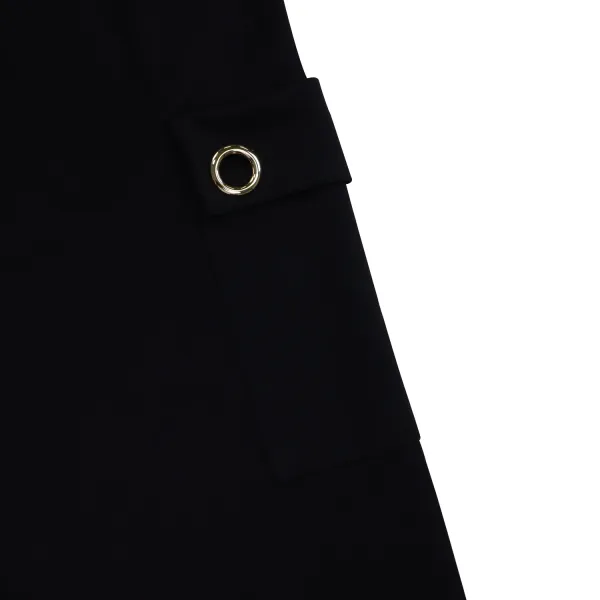 Design Trench-Style Wrap Dress in Navy with Belt - 60