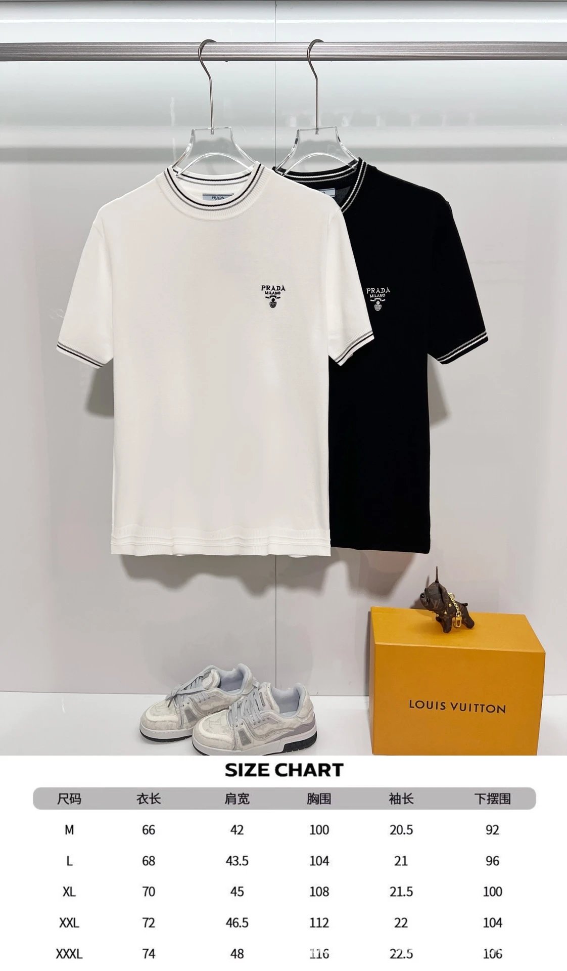 Prada Logo-Embroidered Ribbed Trim T-Shirt White - 2
