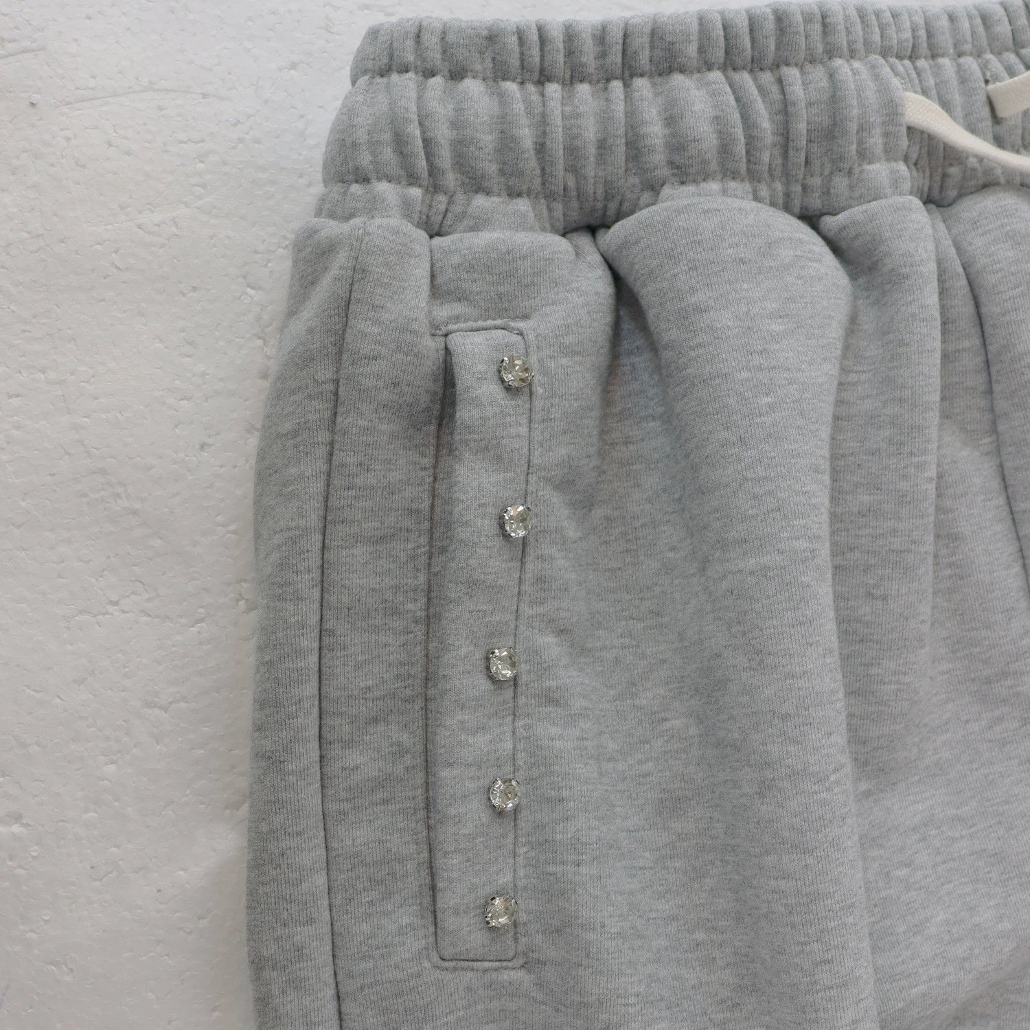 Design Studded Gun Motif Hoodie and Sweatpants Set Gray - 17