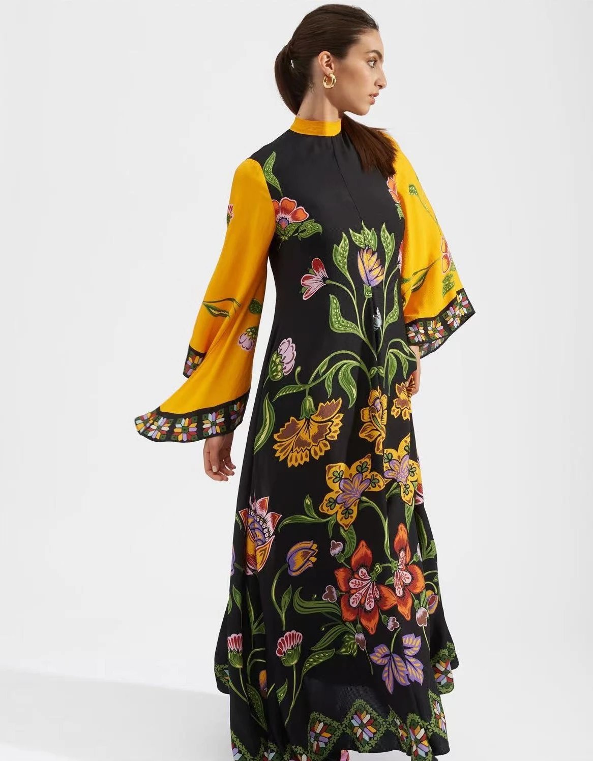 Versace Printed Kaftan Dress Multicolor - 13