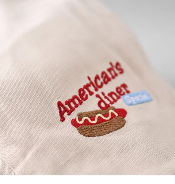 Design American's Diner Embroidered Flat Cap Beige Hat - 13