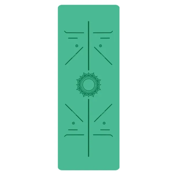 Design Yoga Mat Green with Mandala Alignment Markings Activewear - 1
