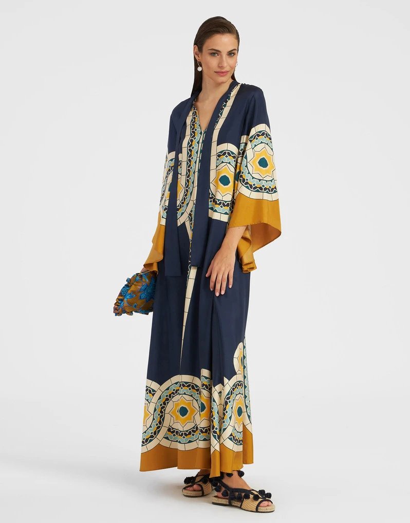 Versace Printed Kaftan Dress Multicolor - 23