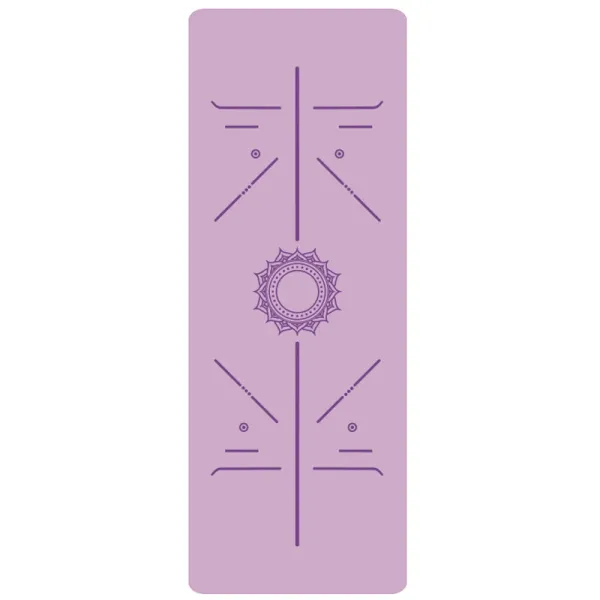 Design Yoga Mat Purple Lotus Alignment Guide Activewear - 1