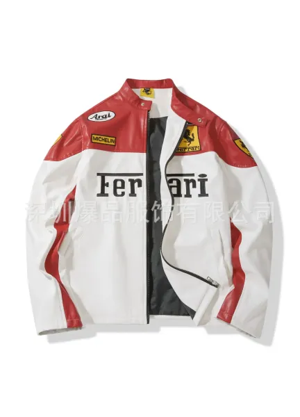 Design Mercedes-Benz x Motul Racing Leather Jacket White / Black Leather Jacket - 17