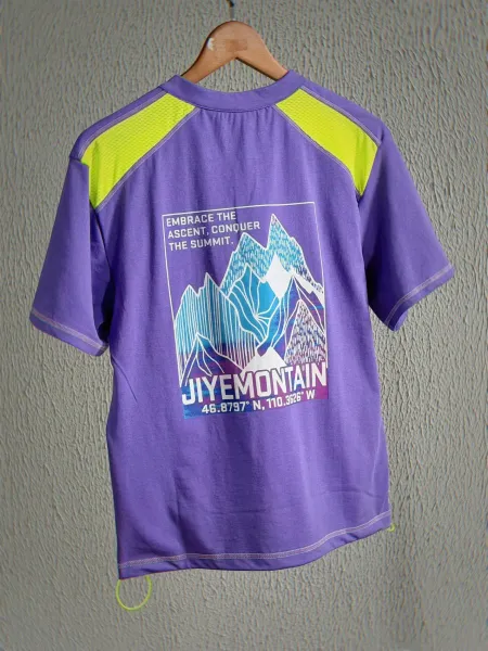Design JIYEMOUNTAIN Graphic Print Performance T-Shirt Gray with Orange Accents T-Shirts - 13
