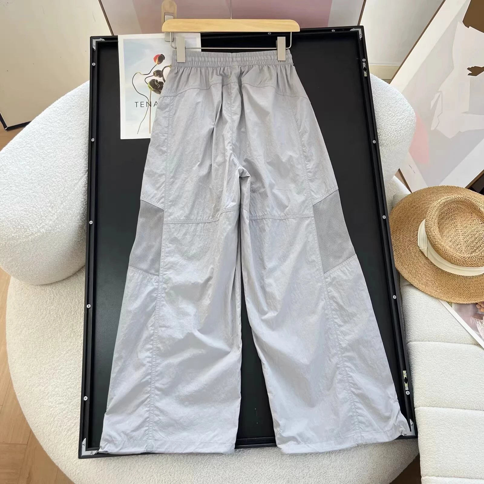 Design Utility Mesh-Panel Wide-Leg Pants Gray - 11