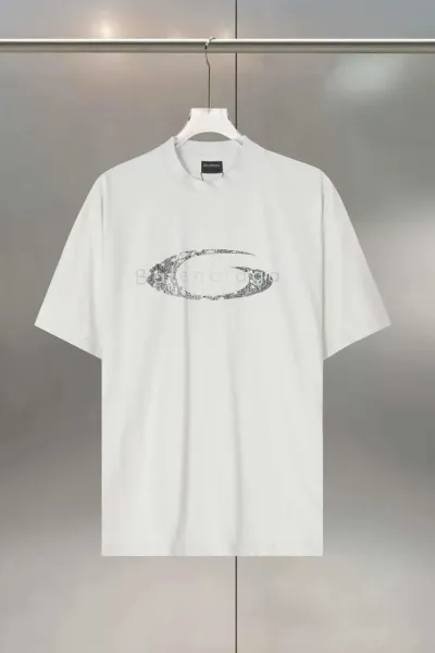 Balenciaga Logo Graphic T-Shirt White - 1