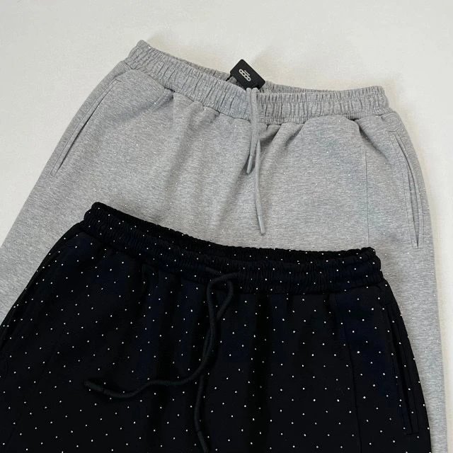 Good Brand Polka Dot Wide-Leg Sweatpants Black - 22