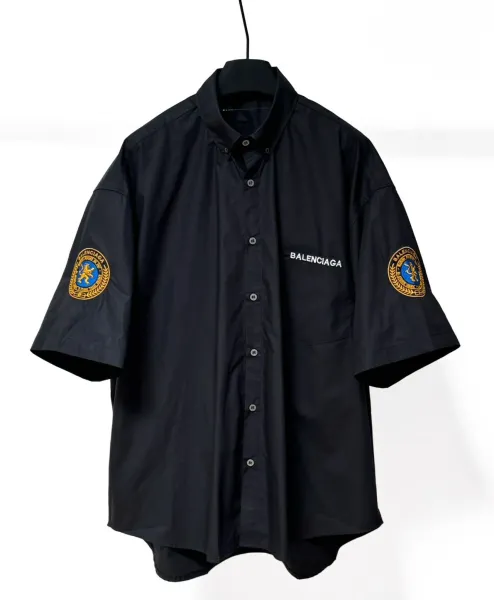 Balenciaga Oversized Short-Sleeve Shirt Black - 1