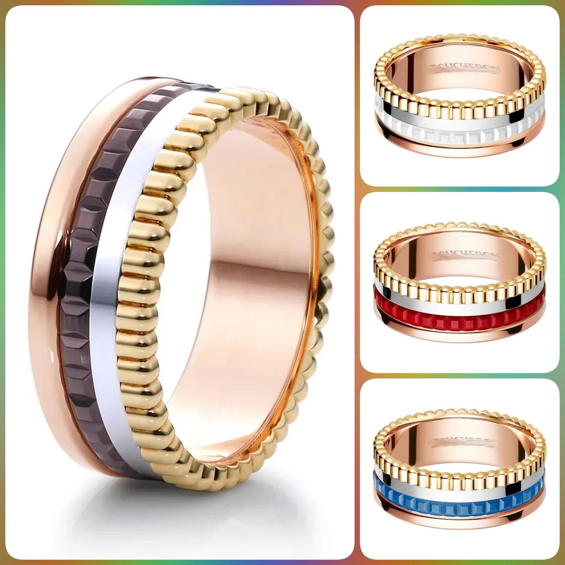 Design Stackable Band Rings Set Silver Black Cubic Zirconia Jewelry - 16
