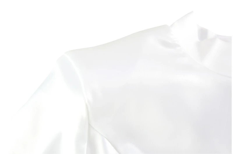 Design High-Neck Satin Mini Dress White - 14