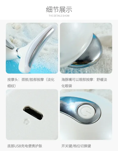Design Facial Massager with Red LED Light White Electronics - 13