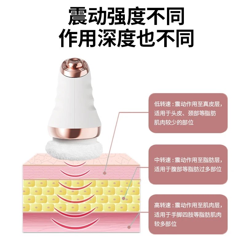 Electric Body Massager White Rose Gold Portable Massage Device