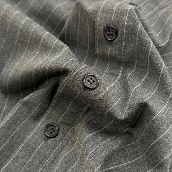 Needles Kimono Jacket Gray Pinstripe with White Rope Motif Outerwear - 29