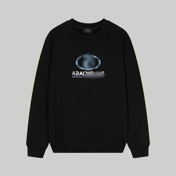 Balenciaga Logo Print Black Hoodie - 1