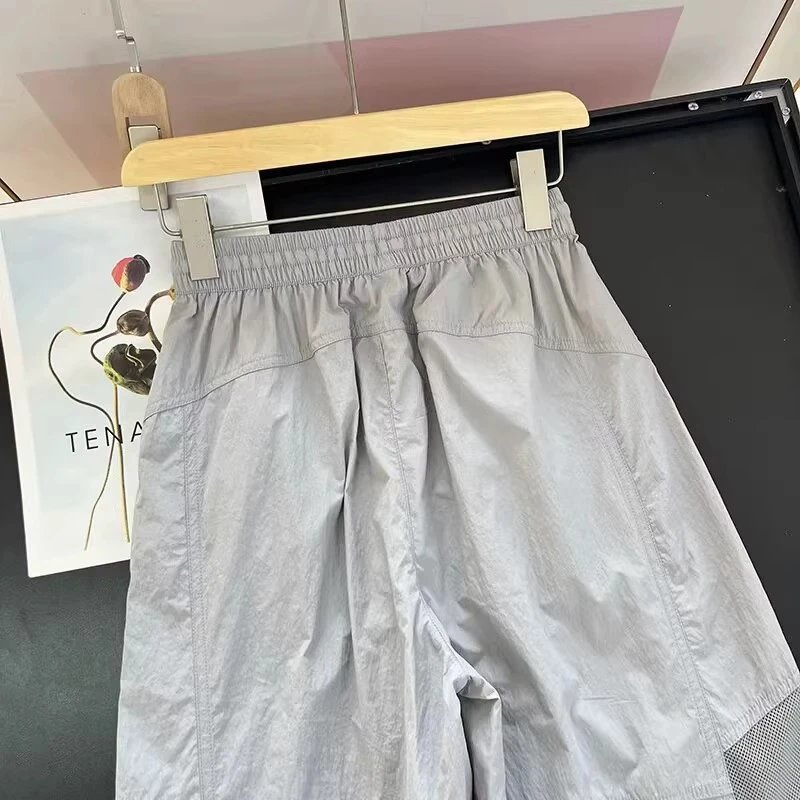 Design Utility Mesh-Panel Wide-Leg Pants Gray - 26