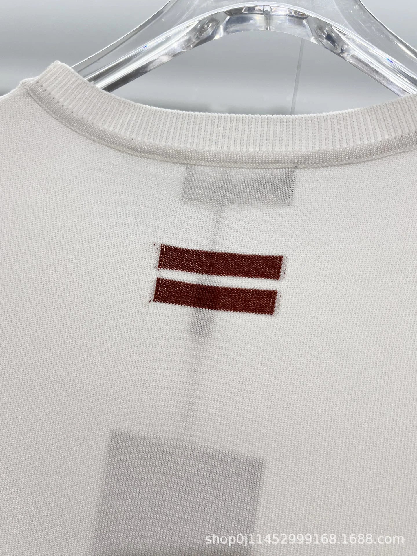 Zegna Striped Sleeve Knit T-Shirt White - 8