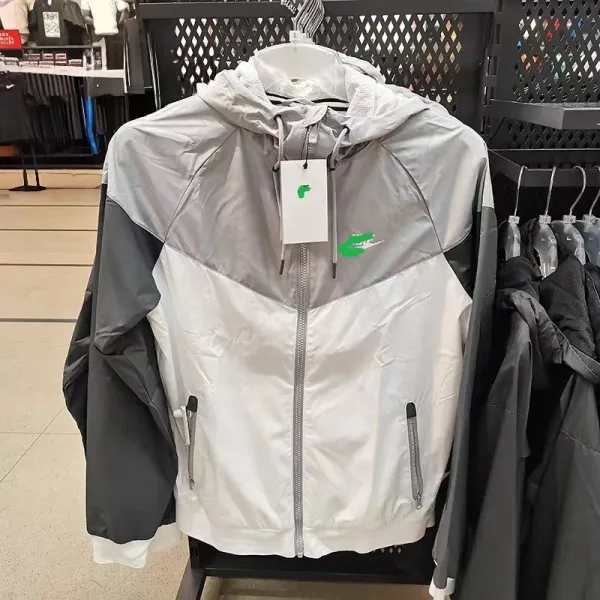 Nike Windrunner Jacket White with Green Swoosh Outerwear - 6