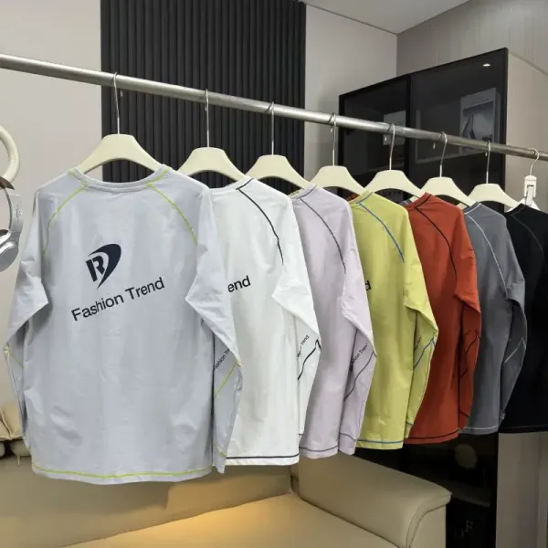 Design Fashion Trend Logo Long Sleeve T-Shirt Orange T-Shirts - 3