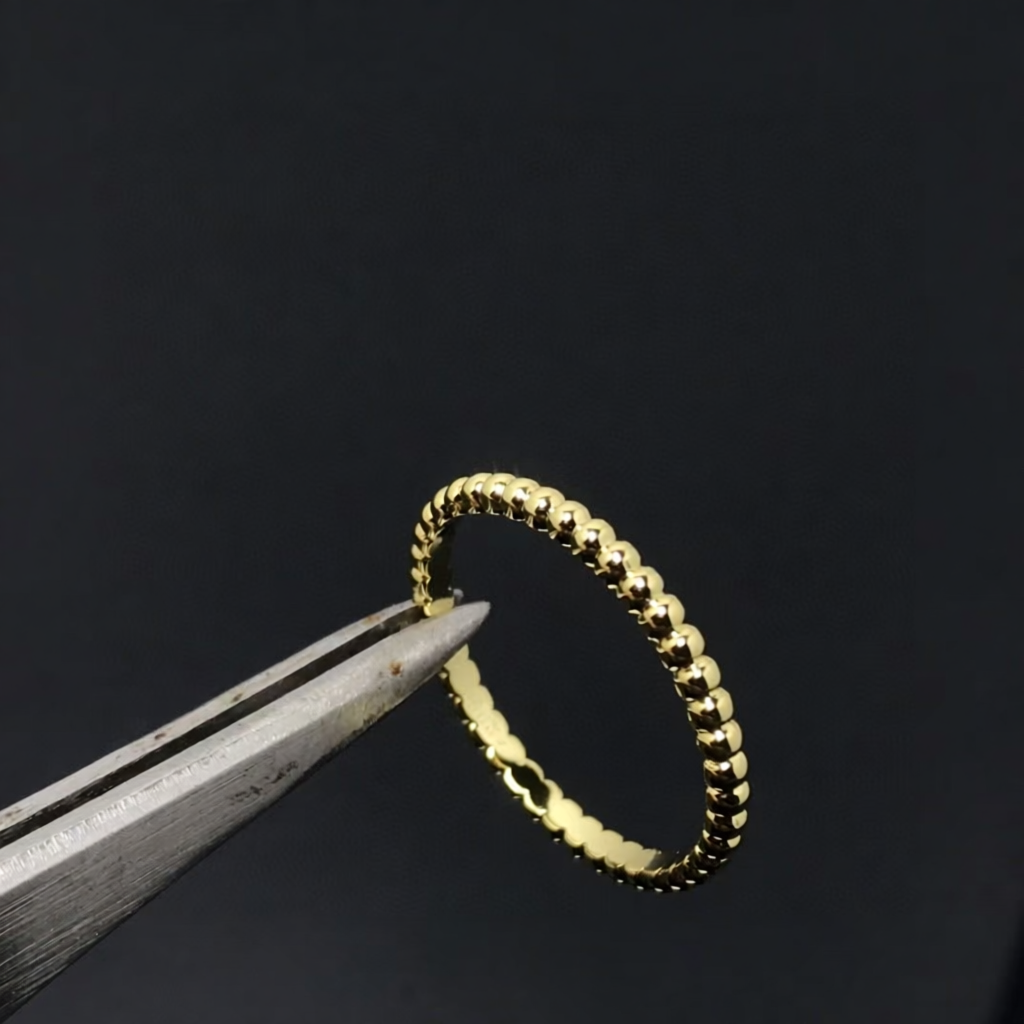 Design Gold Beaded Stackable Ring Jewelry
