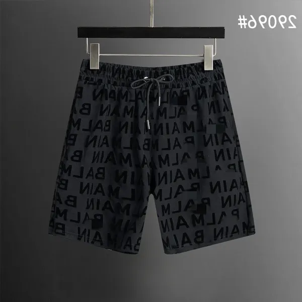 Balmain All-Over Logo Print Swim Shorts Black - 1