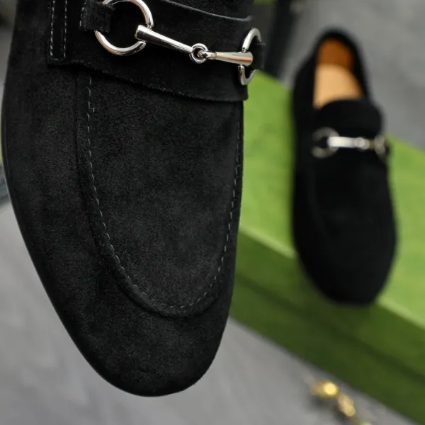 Gucci Horsebit Loafer Black Suede Loafers - 7