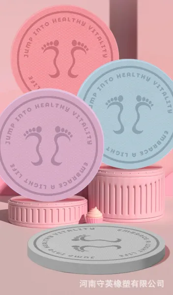 Design Circular Foot Mat Pink Wellness Mat Accessories - 12