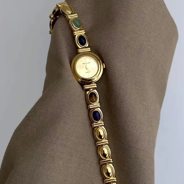 Design Bee Coiler Quartz Watch with Gemstone-Set Gold-Tone Bracelet Watches - 1