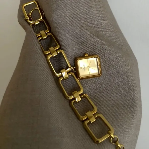 Michael Kors Square Gold-Tone Chain Link Watch Watches - 1