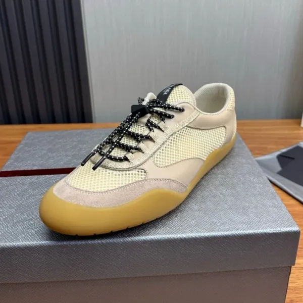 Prada Re-Nylon Mesh Sneakers Beige and Amber Yellow Sneakers - 1