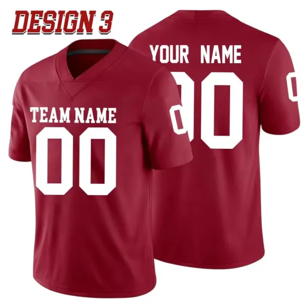 Design Custom Football Jersey Burgundy Team Name 00 Jersey - 1