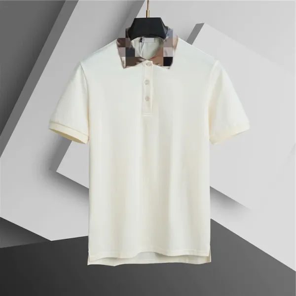Design Classic Fit Cream Polo Shirt Tops Polo - 1