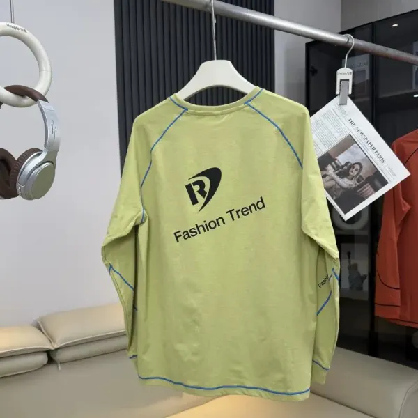 Design Fashion Trend Logo Long Sleeve T-Shirt Orange T-Shirts - 16