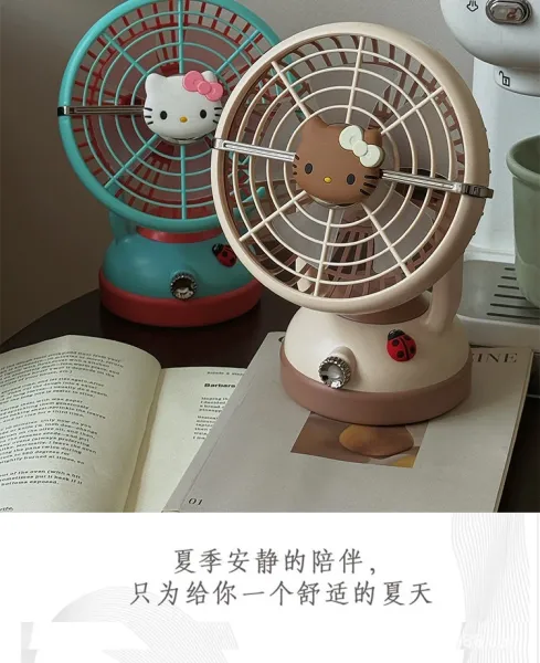 Hello Kitty Mini Desk Fan Turquoise and Red Electronics - 5