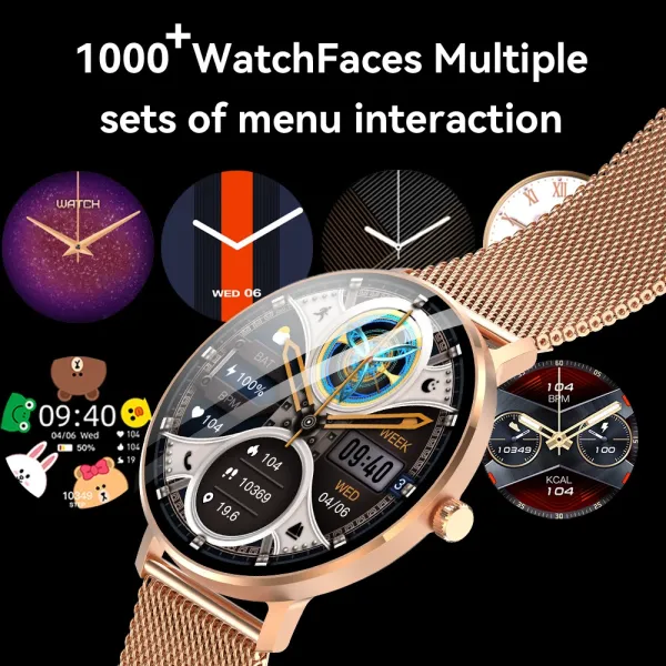 Design Smartwatch Blue Dial White Strap Smartwatch - 7