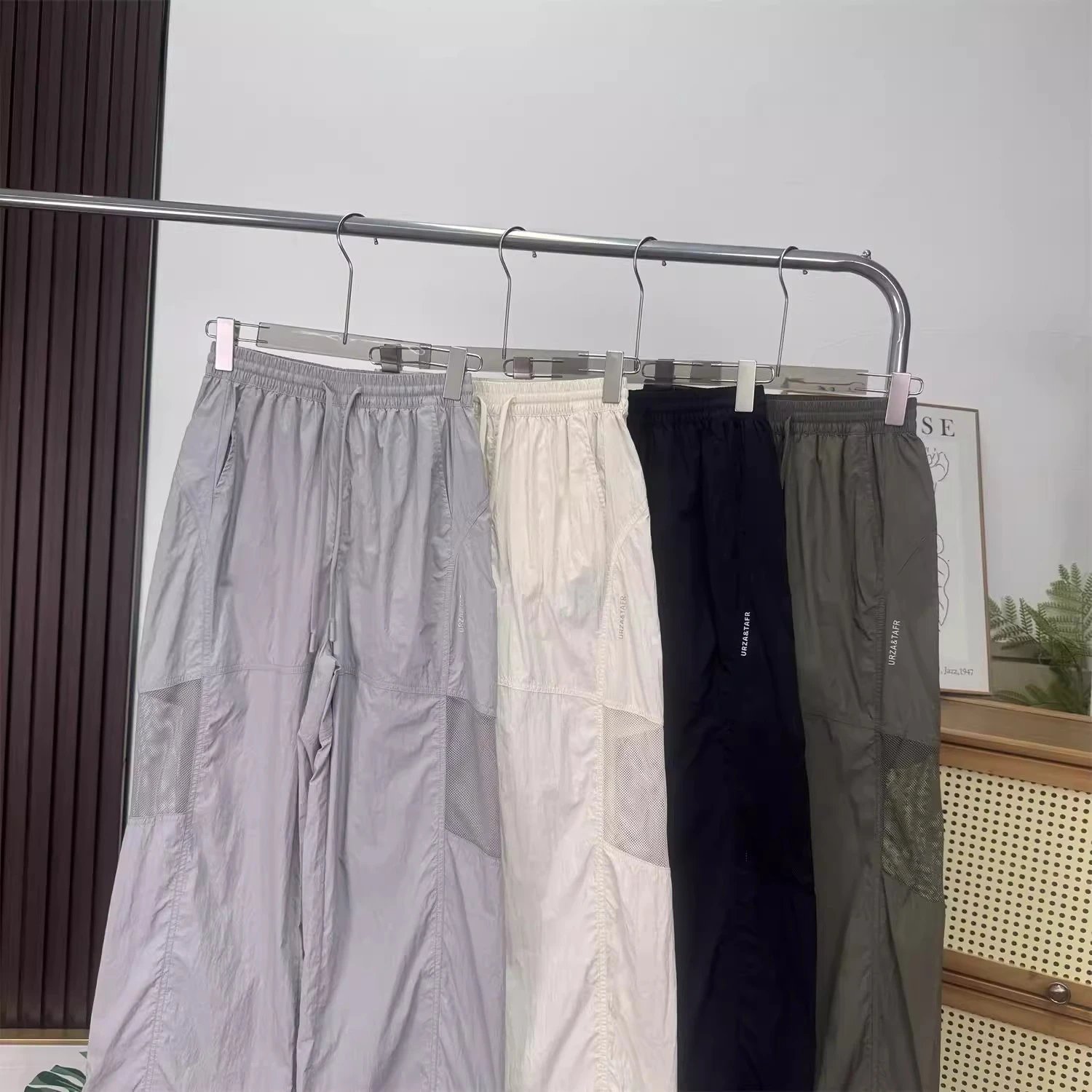 Design Utility Mesh-Panel Wide-Leg Pants Gray - 15