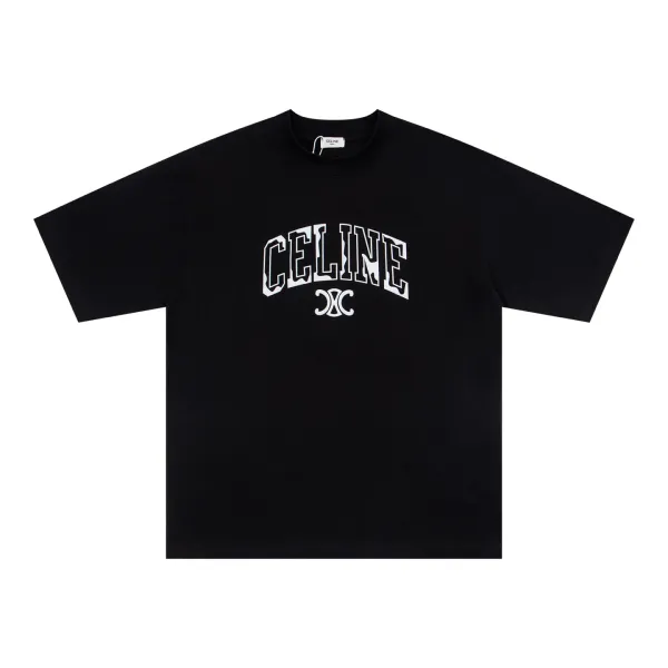 Celine Arch Logo Black T-Shirt - 1