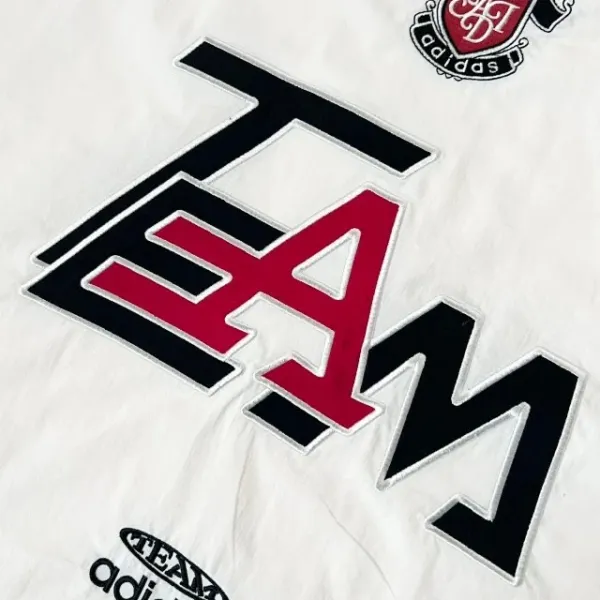 Adidas Originals TEA Windbreaker Cream with Navy and Red Stripes - 18