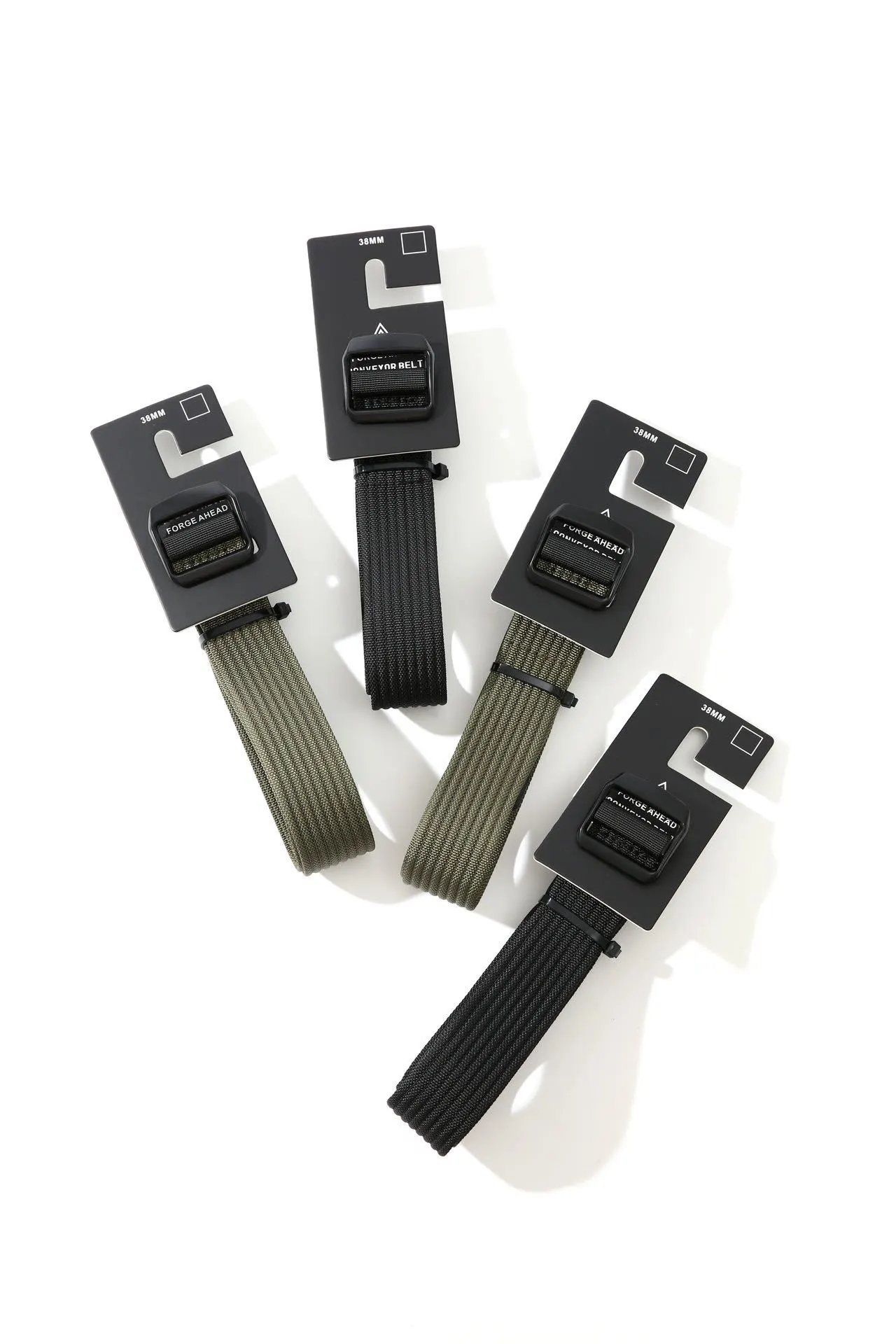 Design Conveyor Belt 38mm Olive Green Canvas Belt - 4