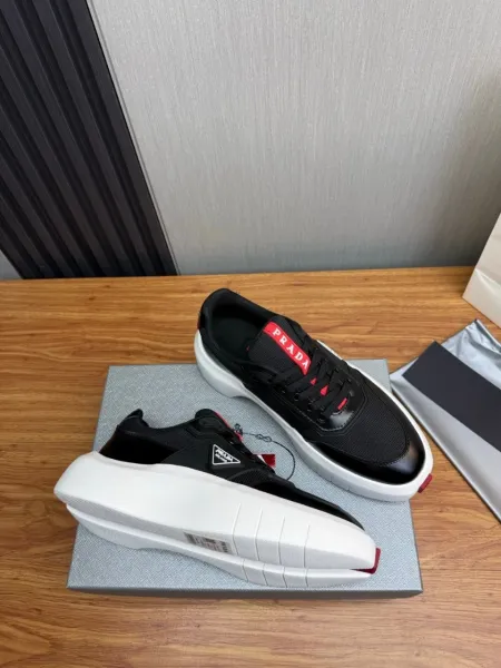 Prada Re-Nylon Sneakers Black White Red Sneakers Chunky Sneakers - 6