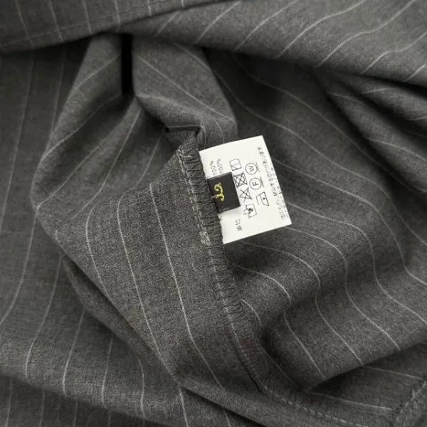 Needles Kimono Jacket Gray Pinstripe with White Rope Motif Outerwear - 32