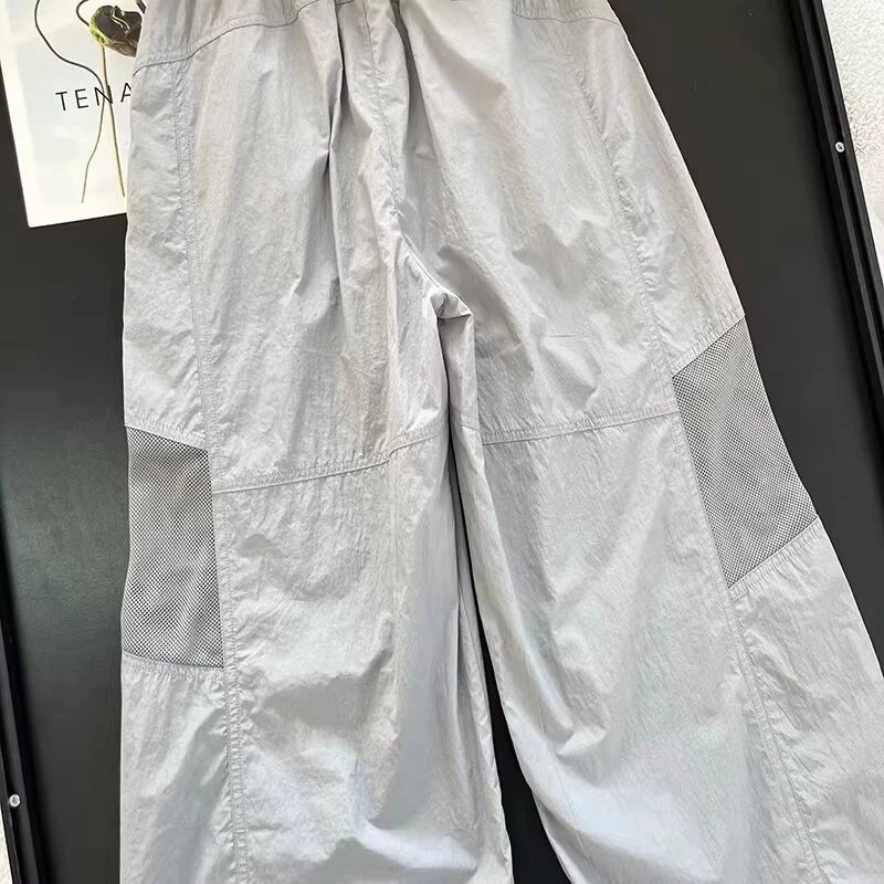 Design Utility Mesh-Panel Wide-Leg Pants Gray - 27