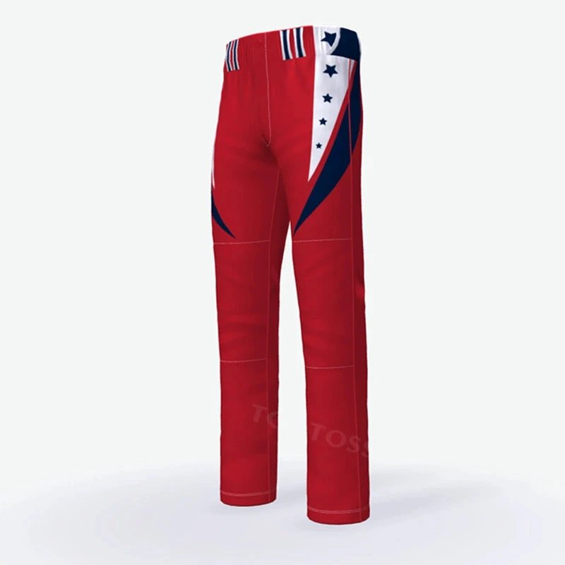 Design Patriotic Print Track Pants Red
