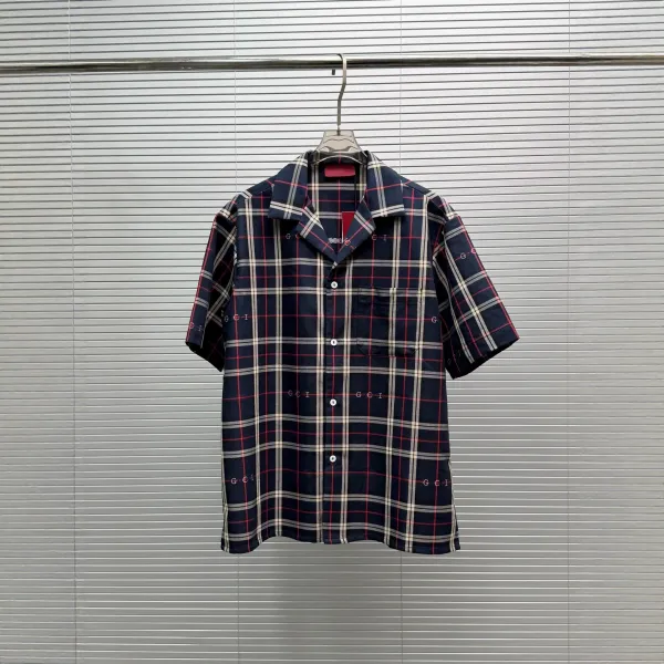 Gucci Plaid Sleep Set Navy and Burgundy Sleepwear - 4