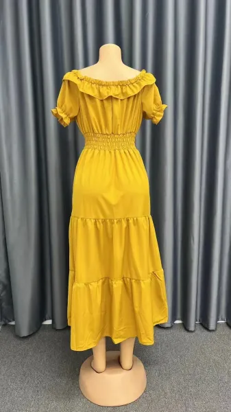 Design White Off-Shoulder Tiered Maxi Dress - 7