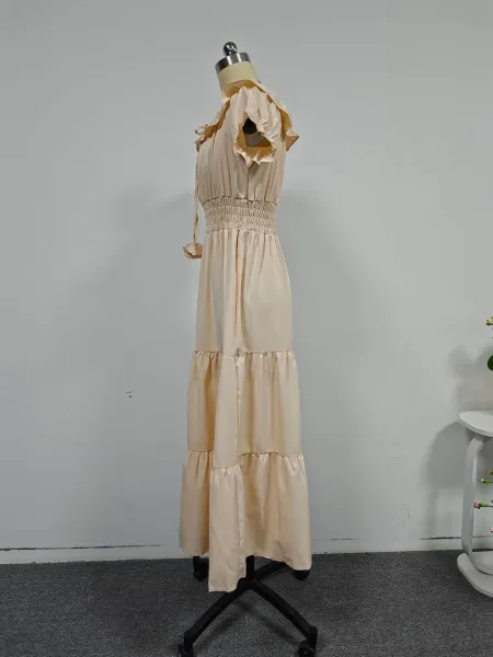 Design White Off-Shoulder Tiered Maxi Dress - 9