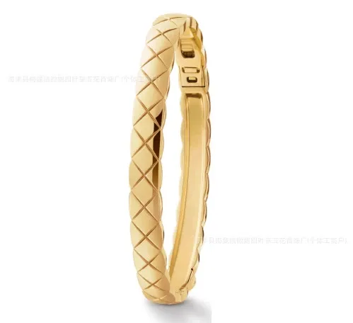 Bottega Veneta Intrecciato Gold Tone Cuff Bracelet Jewelry - 1