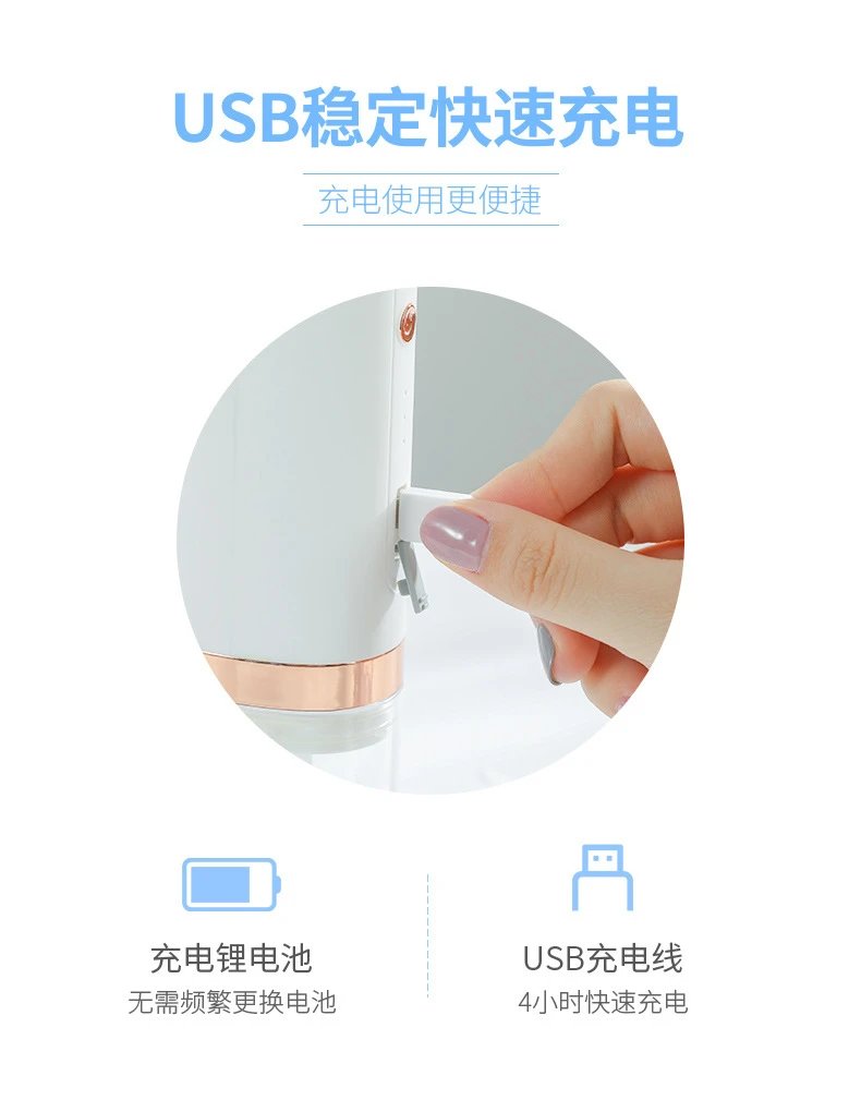Design Micro Bubble Facial Cleansing Device White with Rose Gold Accents Electronics - 12