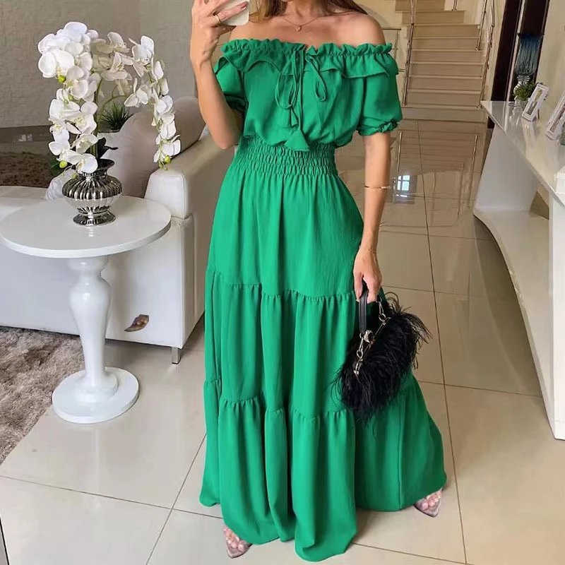 Design White Off-Shoulder Tiered Maxi Dress - 24